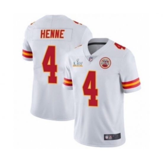 Men'sKansas City Chiefs 4 Chad Henne White 2021 Super Bowl LV Jersey