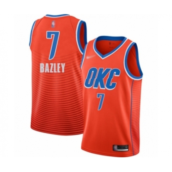 Women's Oklahoma City Thunder 7 Darius Bazley Swingman Orange Finished Basketball Jersey - Statement Edition