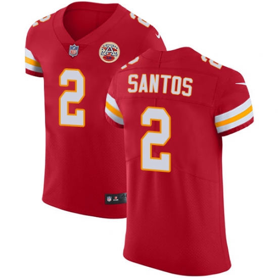 Men's Nike Kansas City Chiefs 2 Cairo Santos Red Team Color Vapor Untouchable Elite Player NFL Jersey