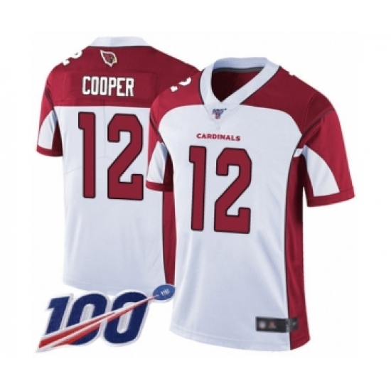 Men's Arizona Cardinals 12 Pharoh Cooper White Vapor Untouchable Limited Player 100th Season Football Jersey