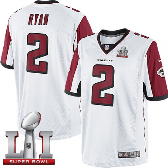 Men's Nike Atlanta Falcons 2 Matt Ryan White Super Bowl LI 51 Vapor Untouchable Limited Player NFL Jersey