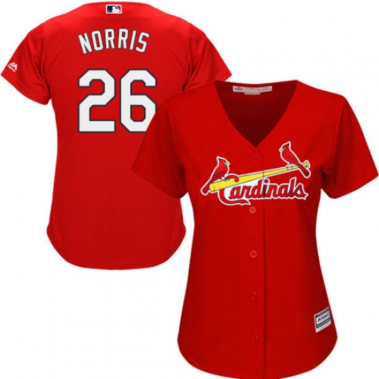 Women's Majestic St. Louis Cardinals 26 Bud Norris Replica Red Alternate Cool Base MLB Jersey