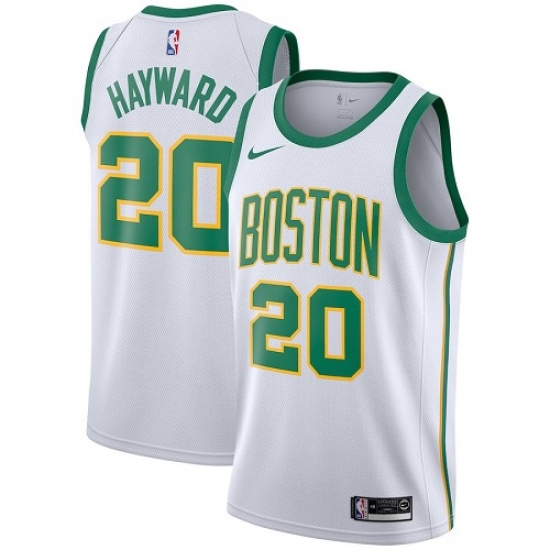 Men's Nike Boston Celtics 20 Gordon Hayward Swingman White NBA Jersey - City Edition