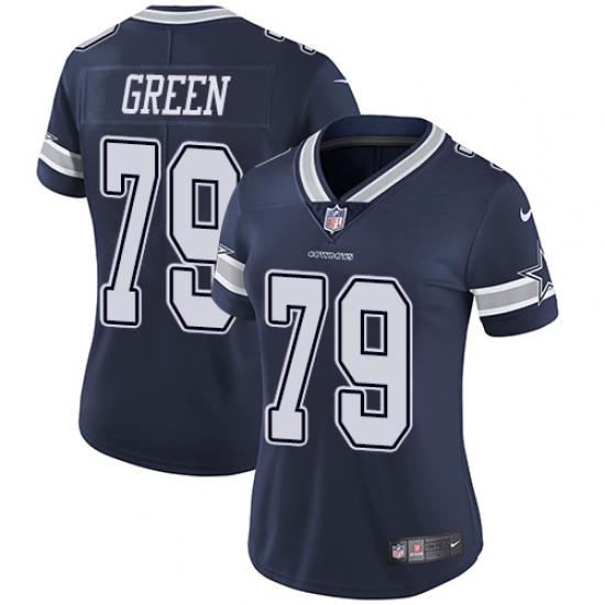 Women's Nike Dallas Cowboys 79 Chaz Green Navy Blue Team Color Vapor Untouchable Limited Player NFL Jersey