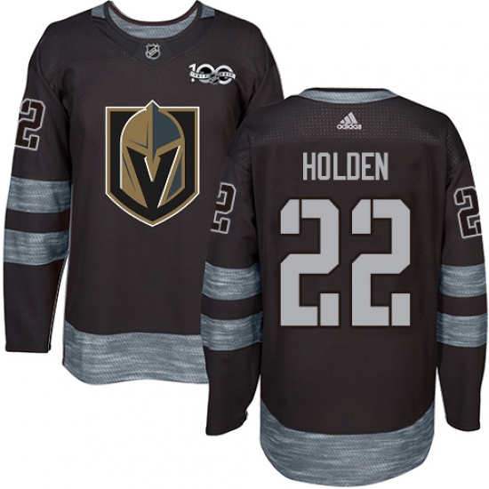 Men's Adidas Vegas Golden Knights 22 Nick Holden Authentic Black 1917-2017 100th Anniversary NHL Jersey