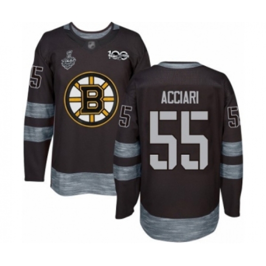 Men's Boston Bruins 55 Noel Acciari Authentic Black 1917-2017 100th Anniversary 2019 Stanley Cup Final Bound Hockey Jersey