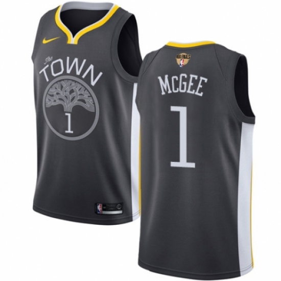 Women's Nike Golden State Warriors 1 JaVale McGee Swingman Black Alternate 2018 NBA Finals Bound NBA Jersey - Statement Edition