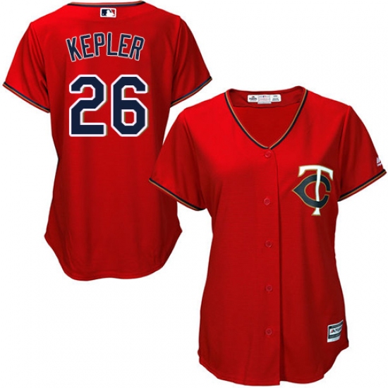 Women's Majestic Minnesota Twins 26 Max Kepler Authentic Scarlet Alternate Cool Base MLB Jersey