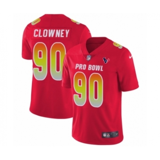 Youth Nike Houston Texans 90 Jadeveon Clowney Limited Red AFC 2019 Pro Bowl NFL Jersey