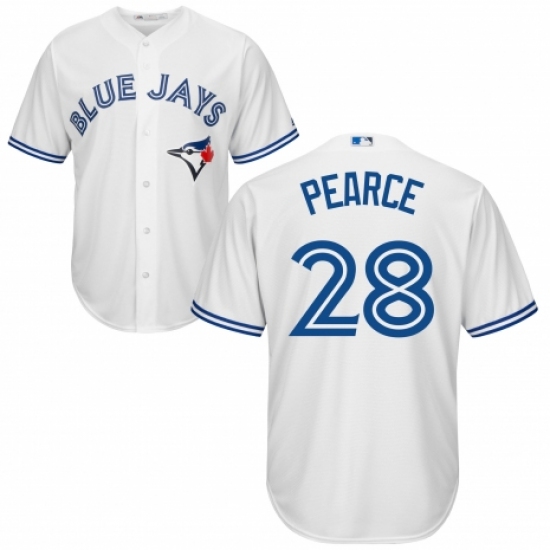 Men's Majestic Toronto Blue Jays 28 Steve Pearce Replica White Home MLB Jersey