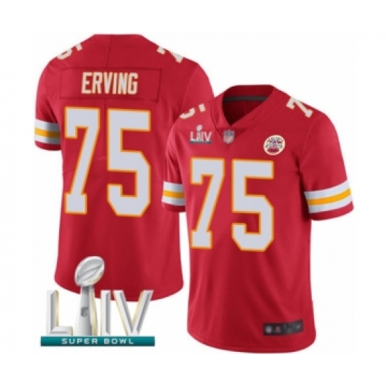Youth Kansas City Chiefs 75 Cameron Erving Red Team Color Vapor Untouchable Limited Player Super Bowl LIV Bound Football Jersey