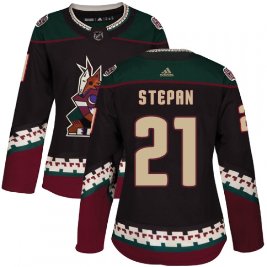 Women's Adidas Arizona Coyotes 21 Derek Stepan Premier Black Alternate NHL Jersey