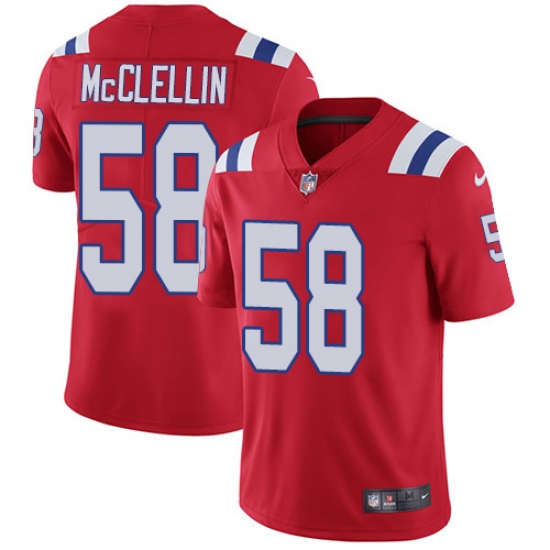 Youth Nike New England Patriots 58 Shea McClellin Red Alternate Vapor Untouchable Limited Player NFL Jersey