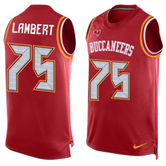 Men's Nike Tampa Bay Buccaneers 75 Davonte Lambert Limited Red Player Name & Number Tank Top NFL Jersey