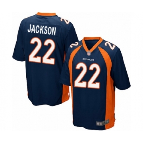 Men's Denver Broncos 22 Kareem Jackson Game Navy Blue Alternate Football Jersey