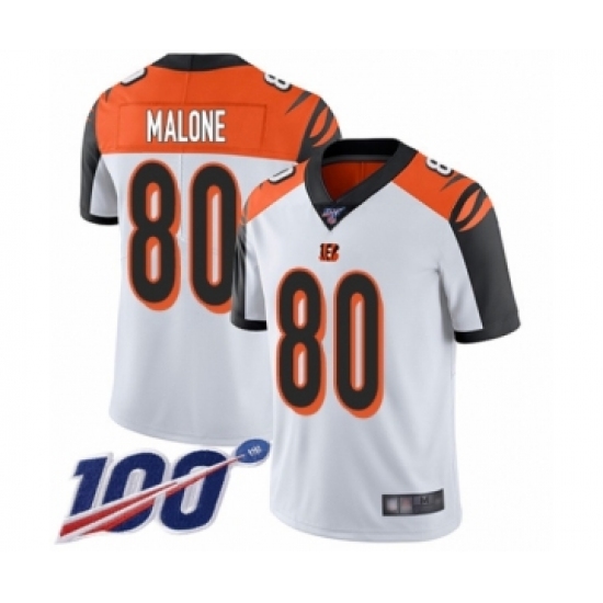 Men's Cincinnati Bengals 80 Josh Malone White Vapor Untouchable Limited Player 100th Season Football Jersey