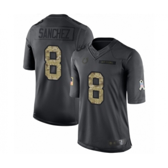 Youth Indianapolis Colts 8 Rigoberto Sanchez Limited Black 2016 Salute to Service Football Jersey