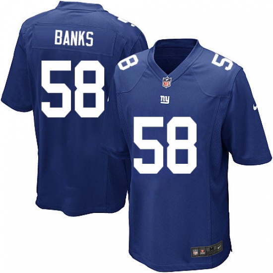 Men's Nike New York Giants 58 Carl Banks Game Royal Blue Team Color NFL Jersey