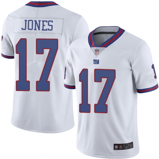 Nike New York Giants 17 Daniel Jones White Men's Stitched NFL Limited Rush Jersey