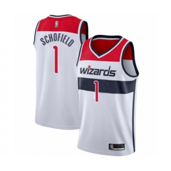 Men's Washington Wizards 1 Admiral Schofield Authentic White Basketball Jersey - Association Edition