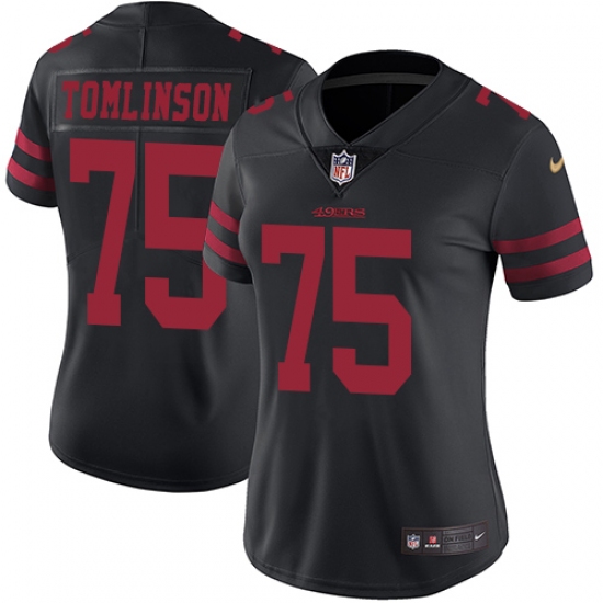 Women's Nike San Francisco 49ers 75 Laken Tomlinson Black Vapor Untouchable Elite Player NFL Jersey
