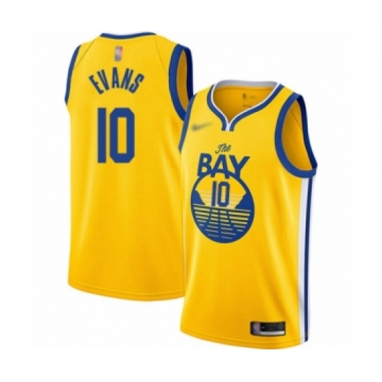 Youth Golden State Warriors 10 Jacob Evans Swingman Gold Finished Basketball Jersey - Statement Edition