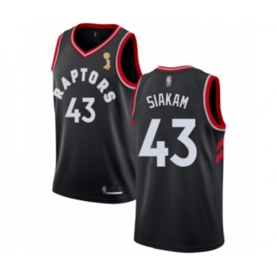 Youth Toronto Raptors 43 Pascal Siakam Swingman Black 2019 Basketball Finals Champions Jersey Statement Edition