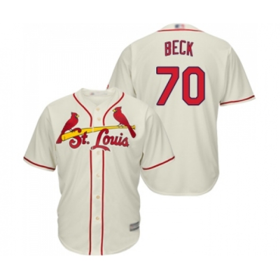 Men's St. Louis Cardinals 70 Chris Beck Replica Cream Alternate Cool Base Baseball Jersey