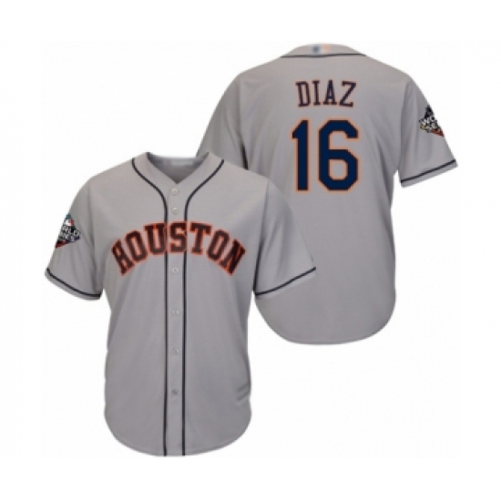 Youth Houston Astros 16 Aledmys Diaz Authentic Grey Road Cool Base 2019 World Series Bound Baseball Jersey