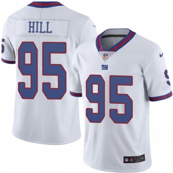 Youth Nike New York Giants 95 B.J. Hill Limited White Rush Vapor Untouchable NFL Jersey