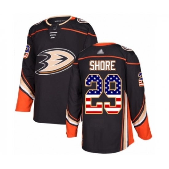 Men's Anaheim Ducks 29 Devin Shore Authentic Black USA Flag Fashion Hockey Jersey