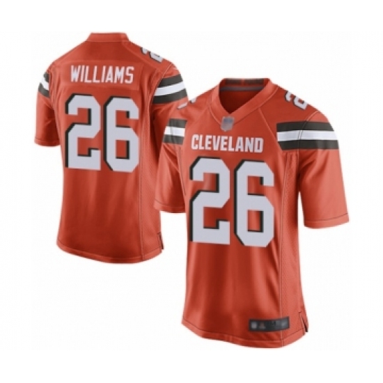 Men's Cleveland Browns 26 Greedy Williams Game Orange Alternate Football Jersey