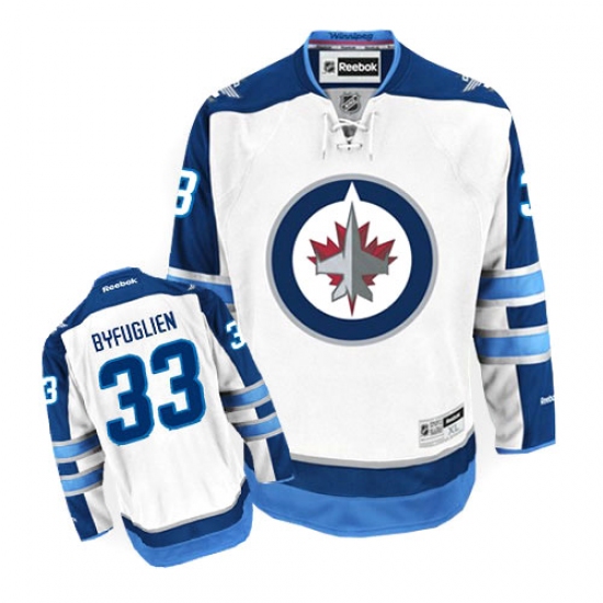 Youth Reebok Winnipeg Jets 33 Dustin Byfuglien Authentic White Away NHL Jersey