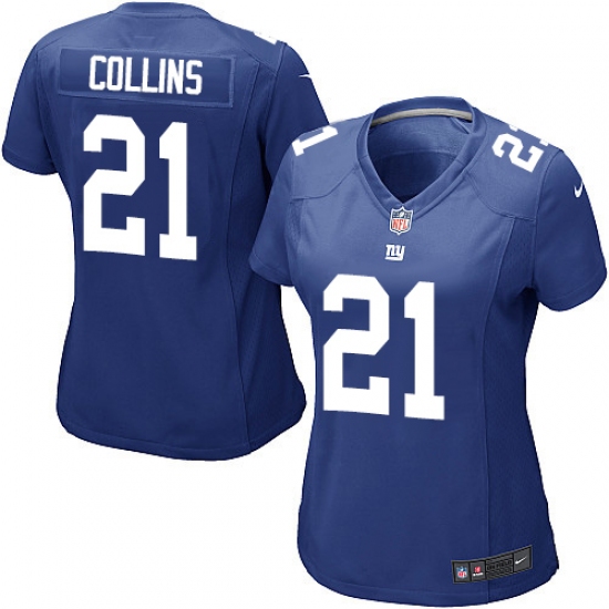 Women's Nike New York Giants 21 Landon Collins Game Royal Blue Team Color NFL Jersey