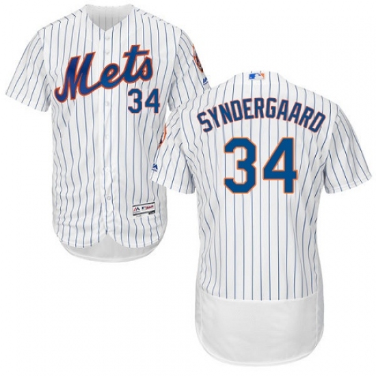 Men's Majestic New York Mets 34 Noah Syndergaard White Home Flex Base Authentic Collection MLB Jersey