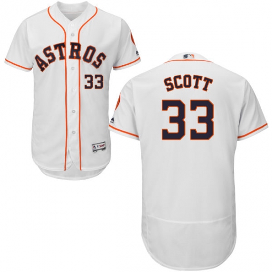 Men's Majestic Houston Astros 33 Mike Scott White Flexbase Authentic Collection MLB Jersey