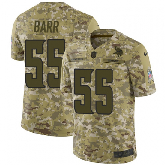 Men's Nike Minnesota Vikings 55 Anthony Barr Limited Camo 2018 Salute to Service NFL Jersey