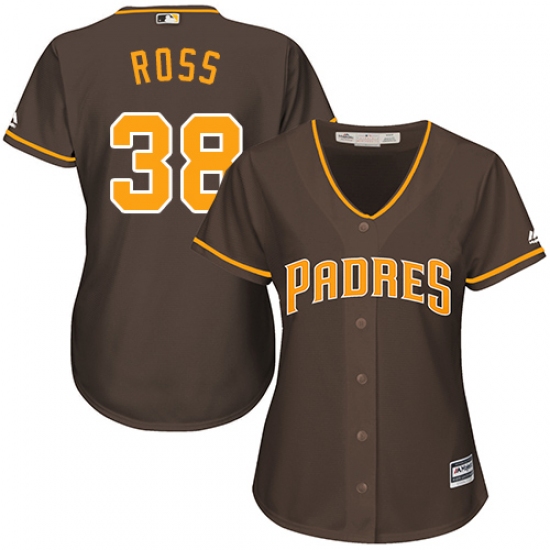 Women's Majestic San Diego Padres 38 Tyson Ross Replica Brown Alternate Cool Base MLB Jersey