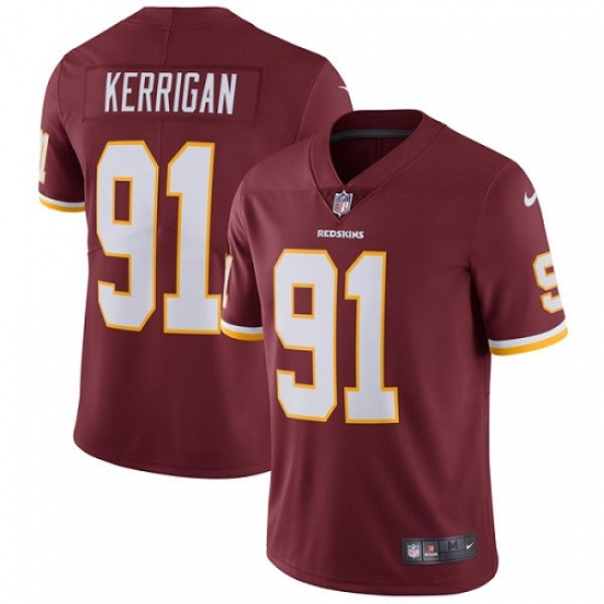 Men's Nike Washington Redskins 91 Ryan Kerrigan Burgundy Red Team Color Vapor Untouchable Limited Player NFL Jersey