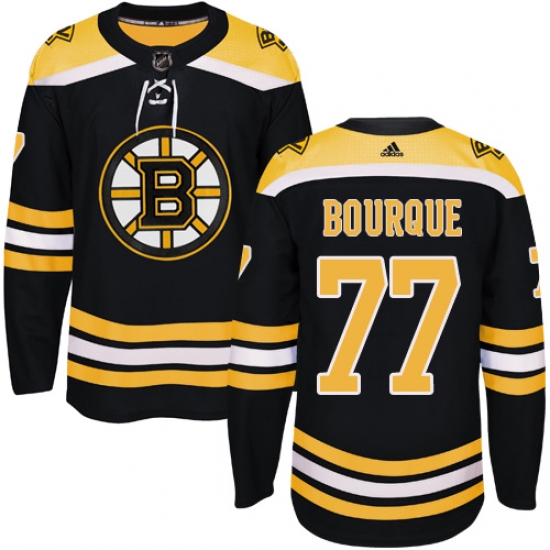 Youth Adidas Boston Bruins 77 Ray Bourque Authentic Black Home NHL Jersey