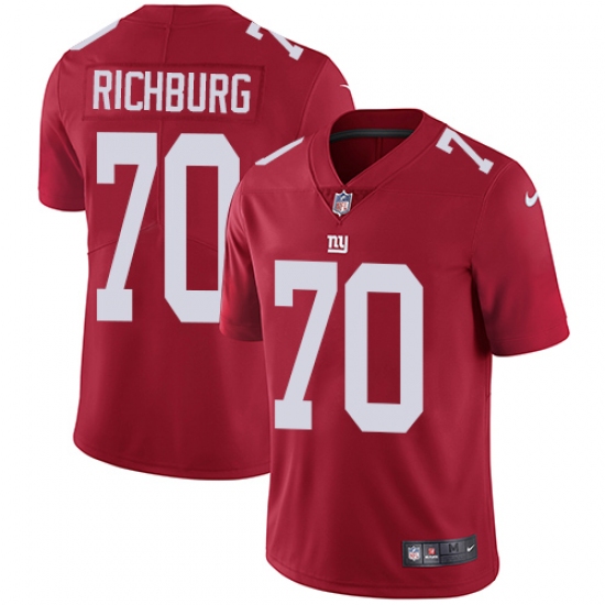 Youth Nike New York Giants 70 Weston Richburg Red Alternate Vapor Untouchable Limited Player NFL Jersey