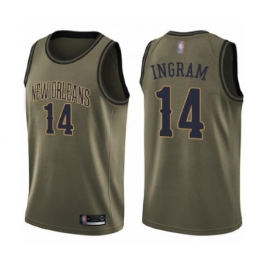 Youth New Orleans Pelicans 14 Brandon Ingram Swingman Green Salute to Service Basketball Jersey