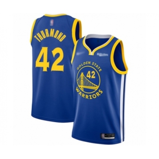 Youth Golden State Warriors 42 Nate Thurmond Swingman Royal Finished Basketball Jersey - Icon Edition