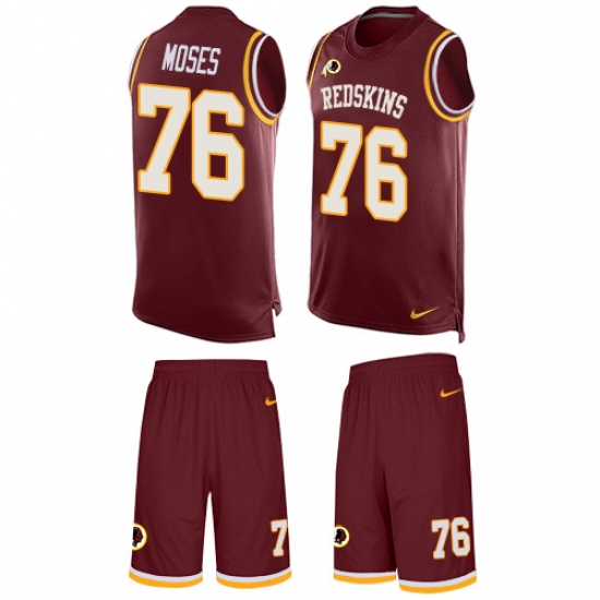 Men's Nike Washington Redskins 76 Morgan Moses Limited Burgundy Red Tank Top Suit NFL Jersey