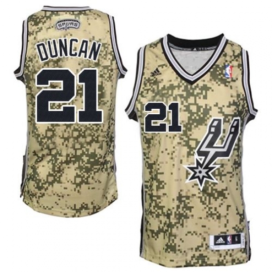 Men's Adidas San Antonio Spurs 21 Tim Duncan Authentic Camo NBA Jersey