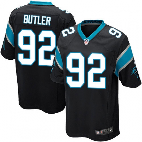 Men's Nike Carolina Panthers 92 Vernon Butler Game Black Team Color NFL Jersey