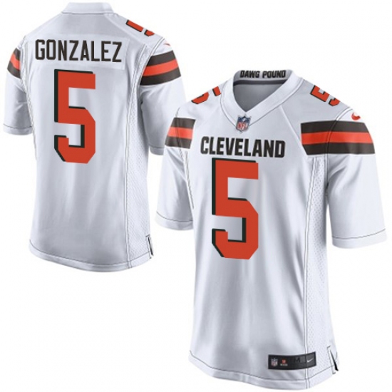 Men's Nike Cleveland Browns 5 Zane Gonzalez Game White NFL Jersey