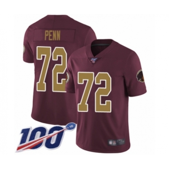 Youth Washington Redskins 72 Donald Penn Burgundy Red Gold Number Alternate 80TH Anniversary Vapor Untouchable Limited Player 100th Season Football Jersey