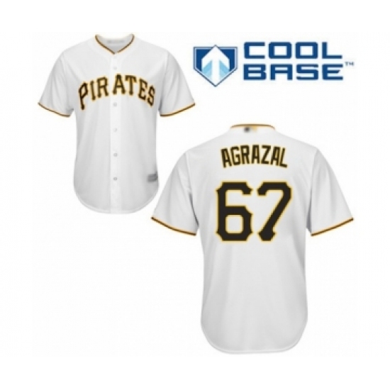 Youth Pittsburgh Pirates 67 Dario Agrazal Authentic White Home Cool Base Baseball Player Jersey