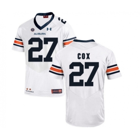 Auburn Tigers 27 Chandler Cox White College Football Jersey